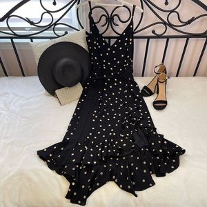 Lovers + Friends High Low Black Polkadot Dress